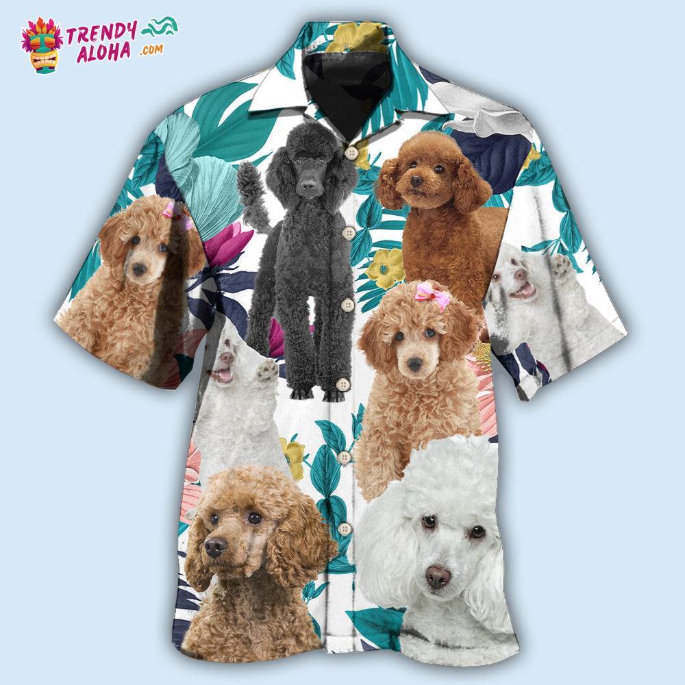 Poodle Lovely Tropical Leaf Hawaiian Shirt – Trendy Aloha