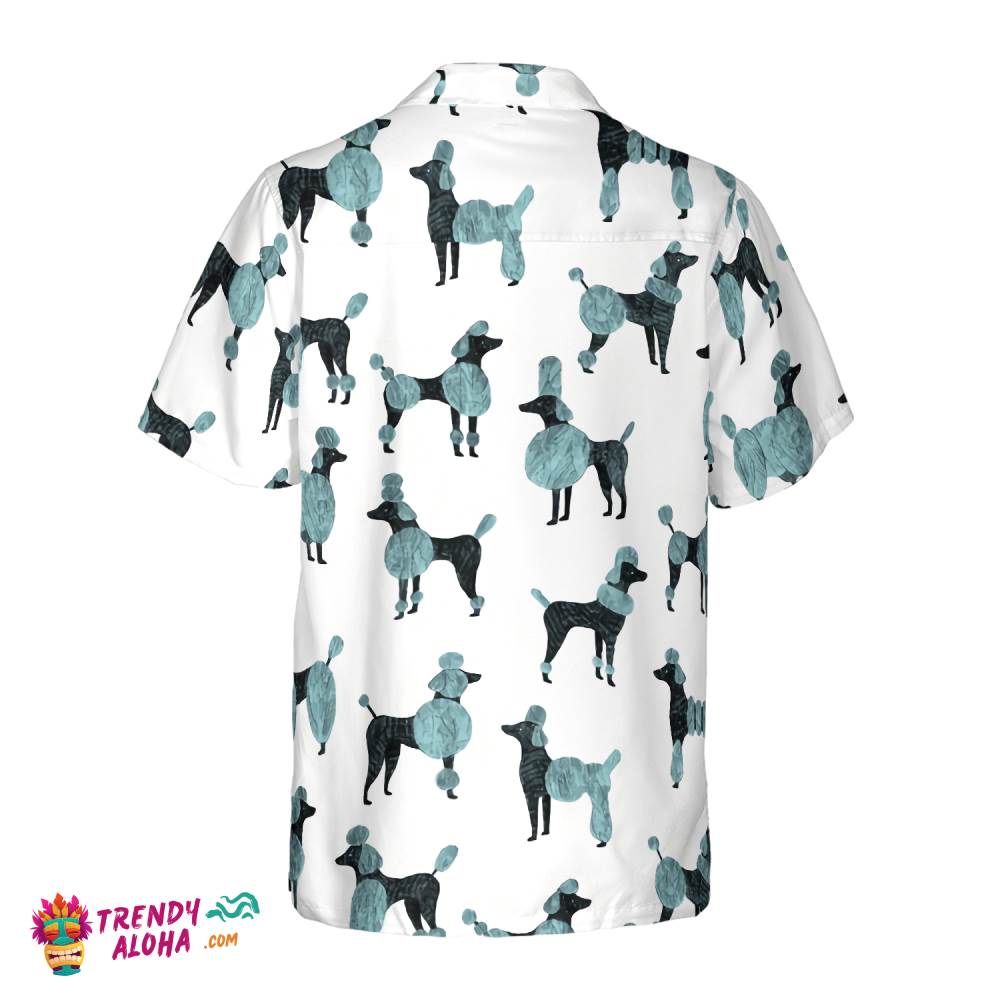 Poodle On White Background Hawaiian Shirt
