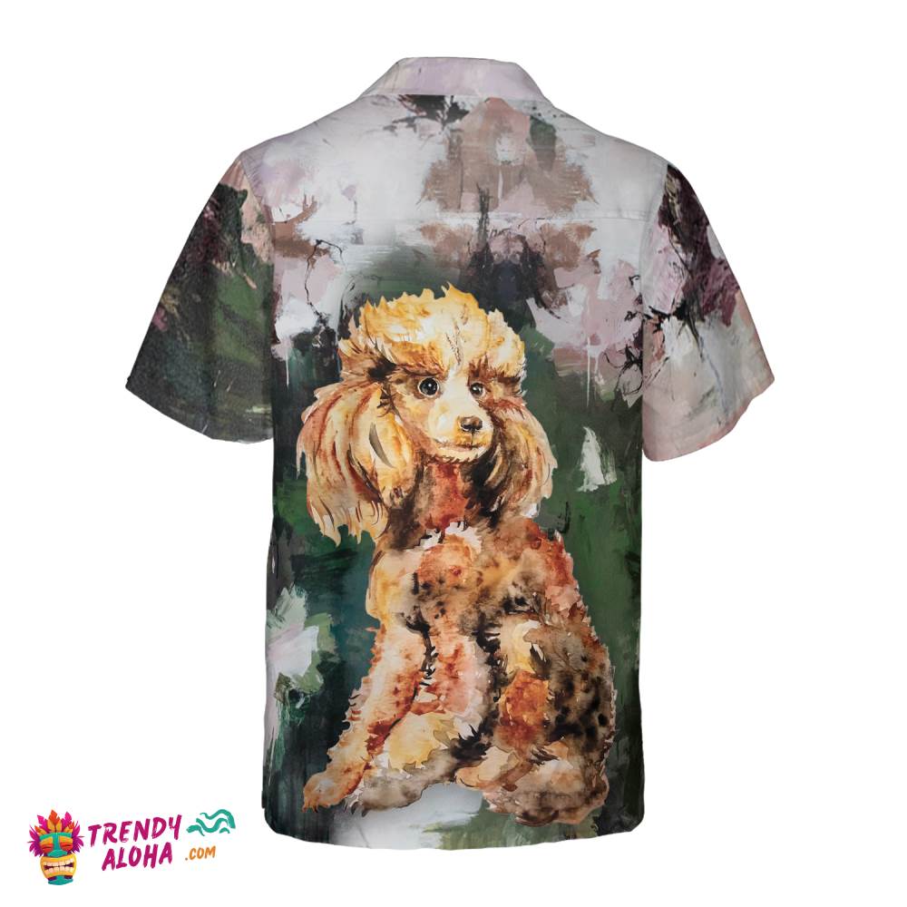 Poodle Portrait For Poodle Lovers Hawaiian Shirt, Dog And Landscape Waterbrush Art Painting
