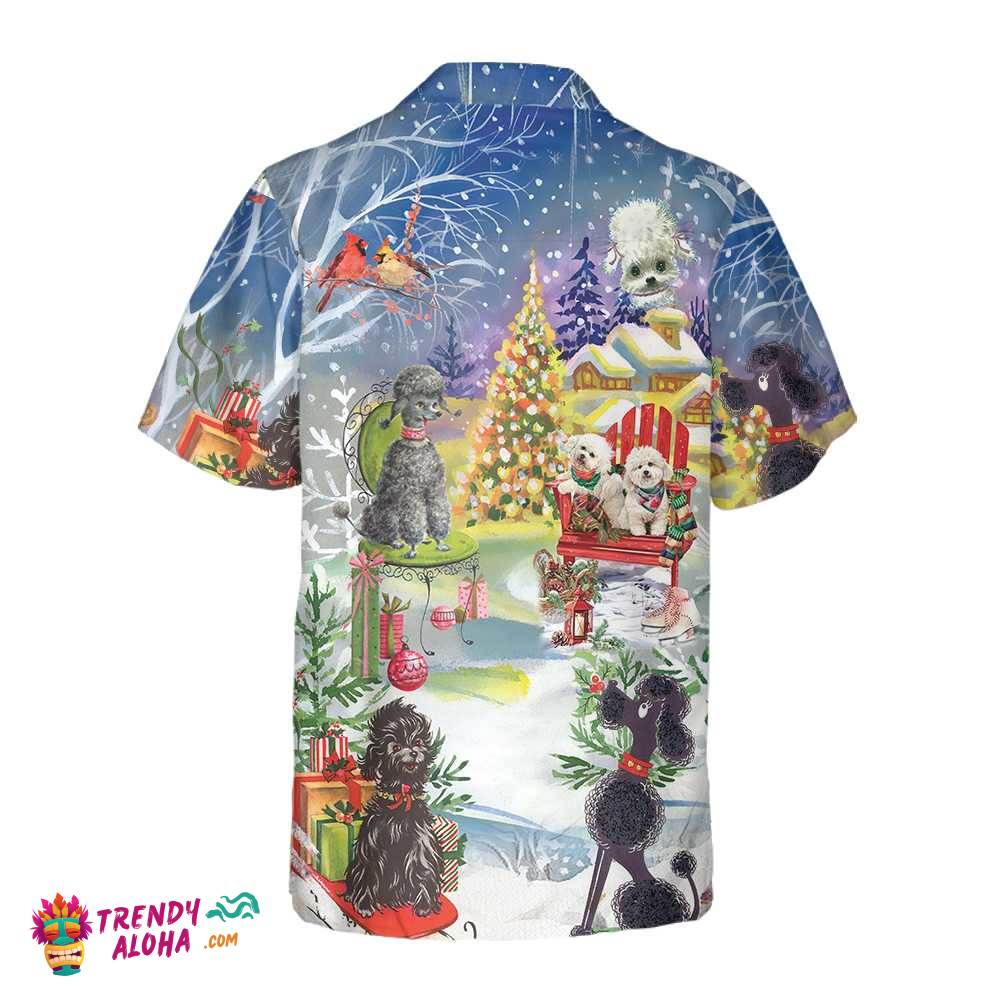 Poodle Through The Snow Hawaiian Shirt, Funny Christmas Shirt For Men & Women, Best Christmas Gift