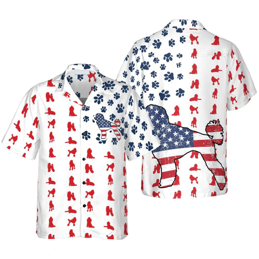 Poodles American Flag Trendy Hawaiian Shirt For Men Women, Gift For Dog Lovers, 4Th Of July Party, Independence Day