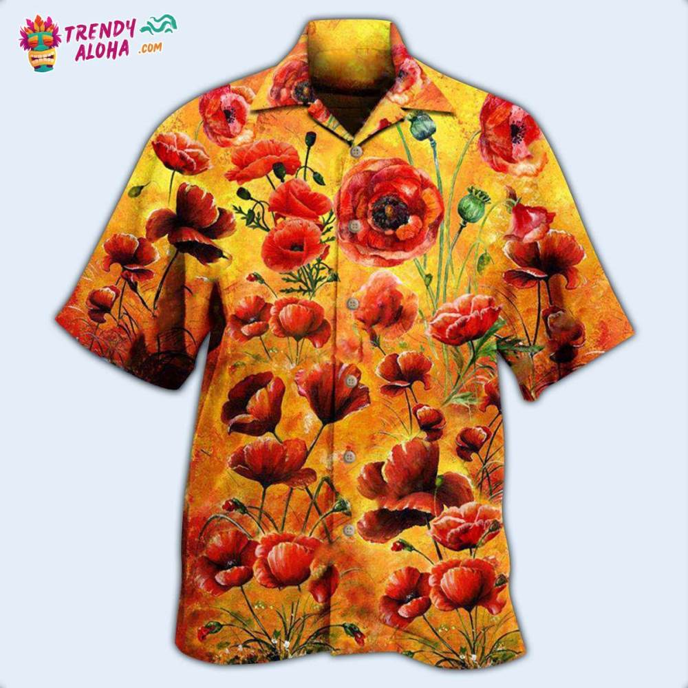 Poppy Flowers Lest We Forget Hawaiian Shirt – Trendy Aloha