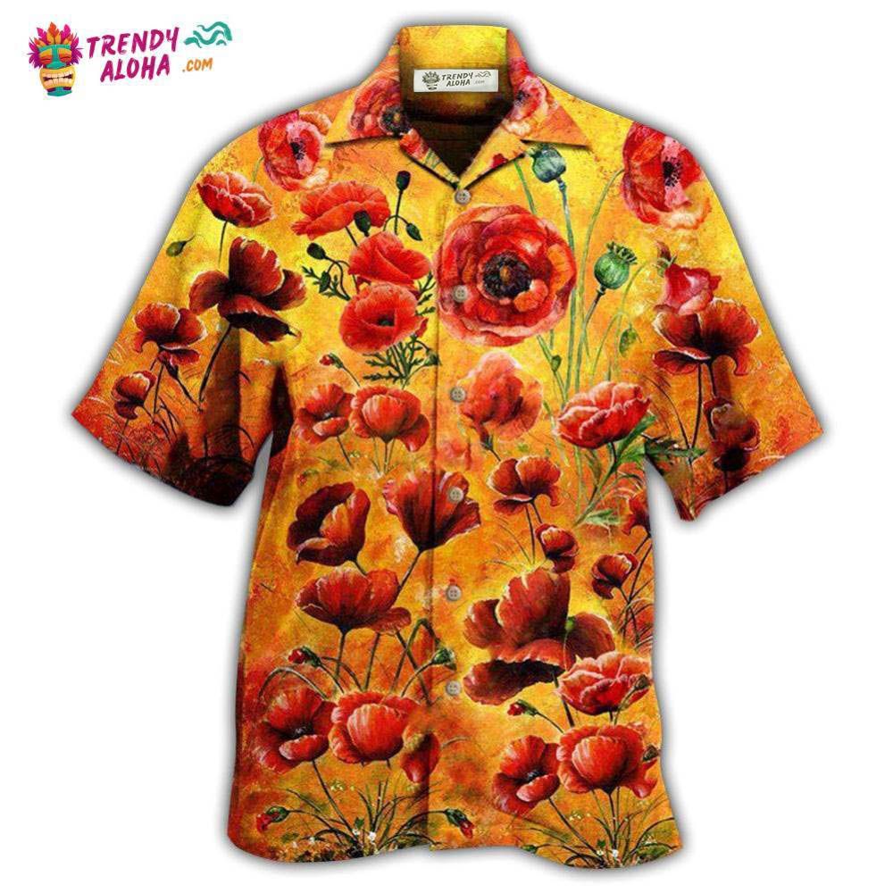 Poppy Flowers Lest We Forget Hawaiian Shirt – Trendy Aloha