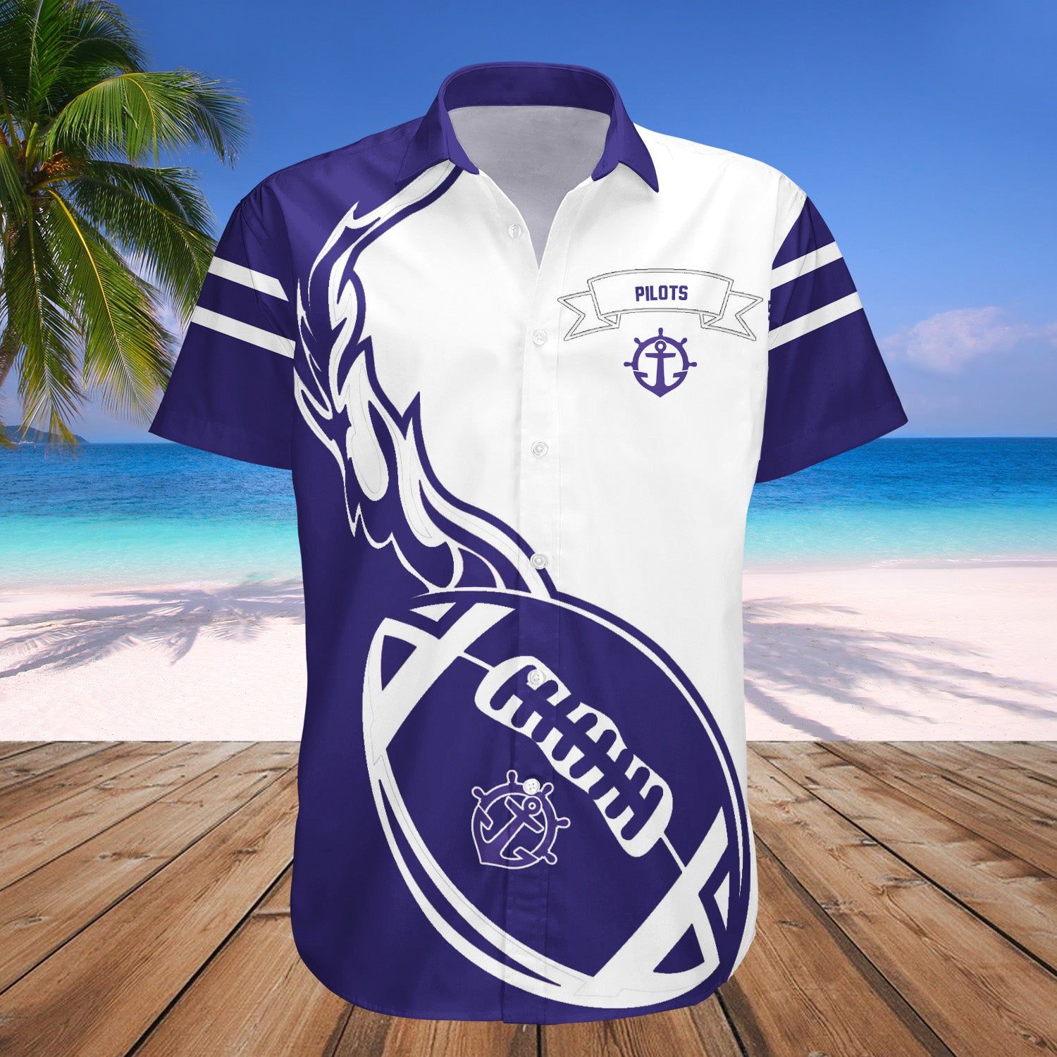 Portland Pilots Hawaii Shirt Flame Ball – NCAA