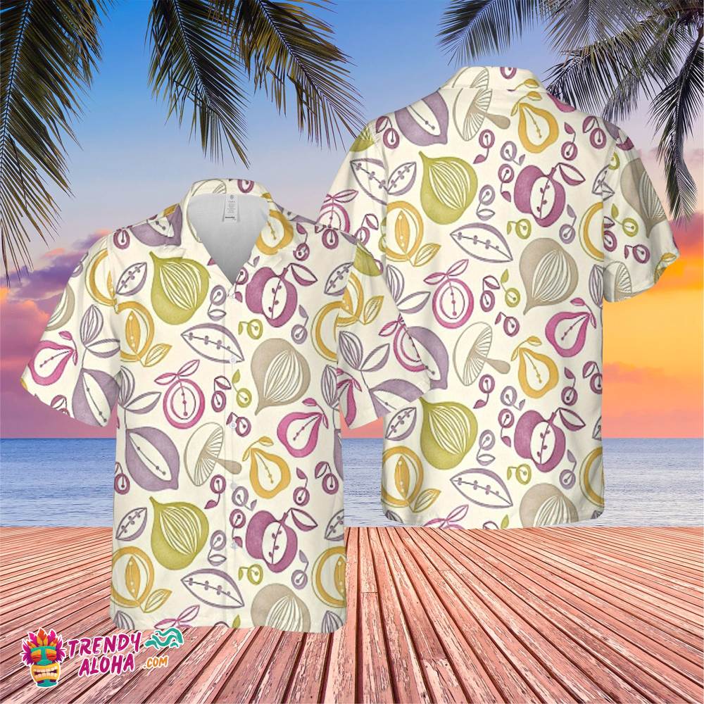 Portobello Green Mauve Trending Hawaiian Shirt, Summer Vacation Hawaiian Shirt