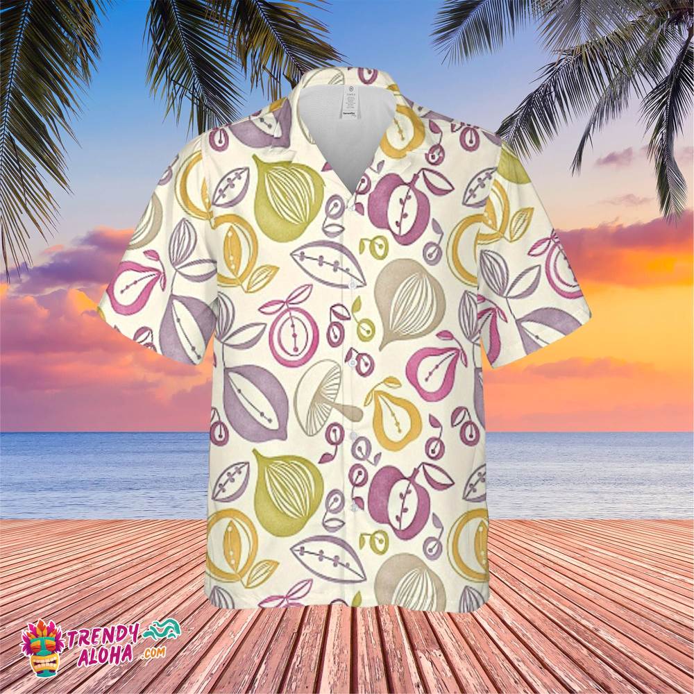 Portobello Green Mauve Trending Hawaiian Shirt, Summer Vacation Hawaiian Shirt
