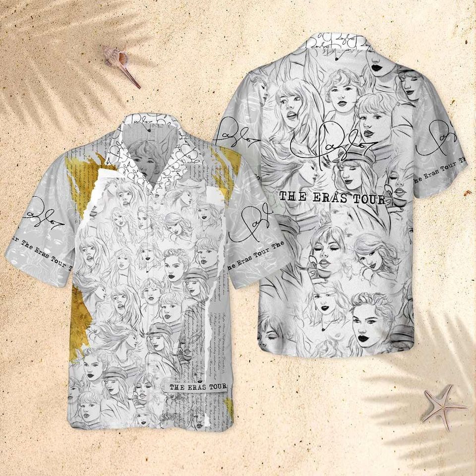 Portrait Series Taylor Swift Hawaiian Shirt – Tropical Floral Concert Gear