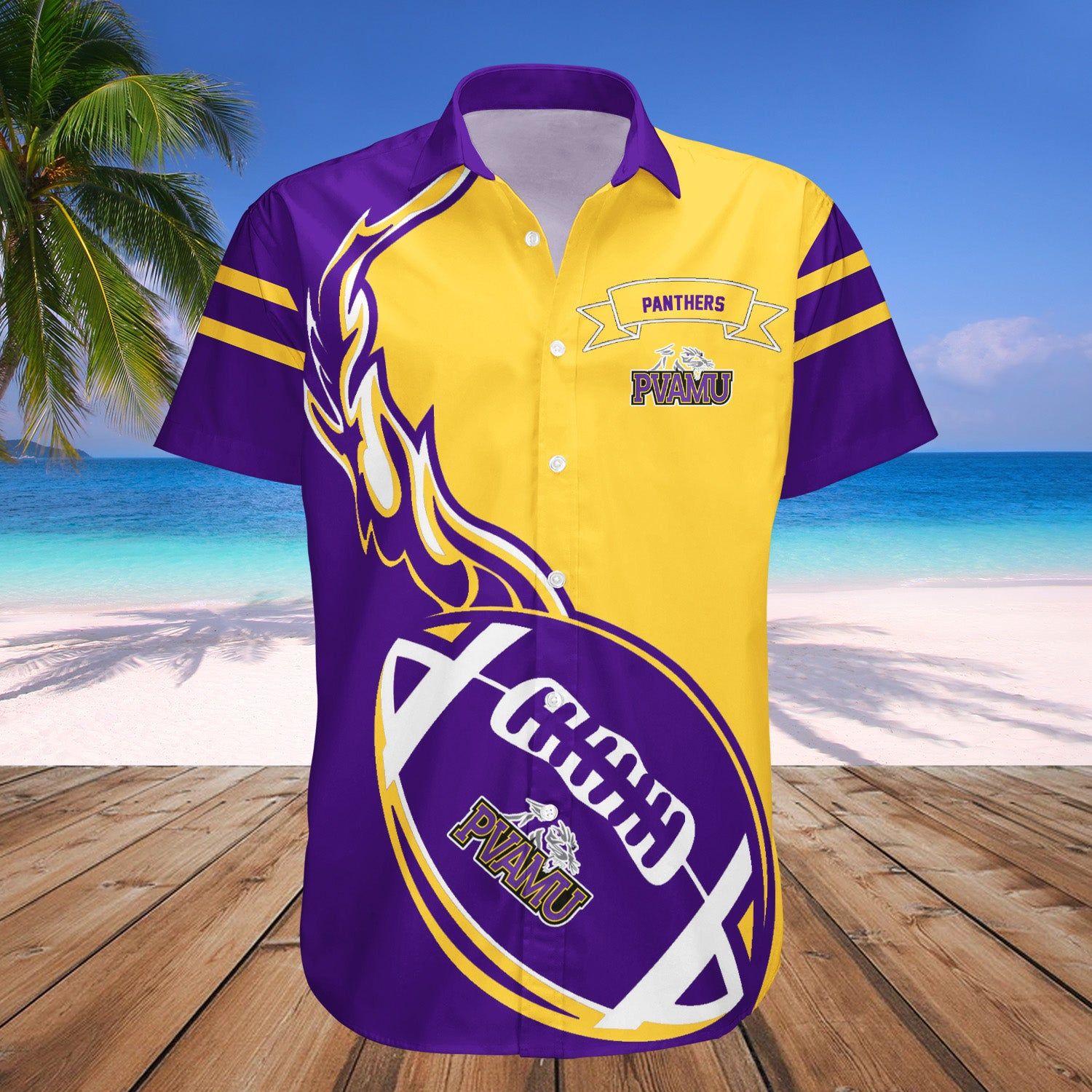 Prairie View A&M Panthers Hawaii Shirt Flame Ball – NCAA