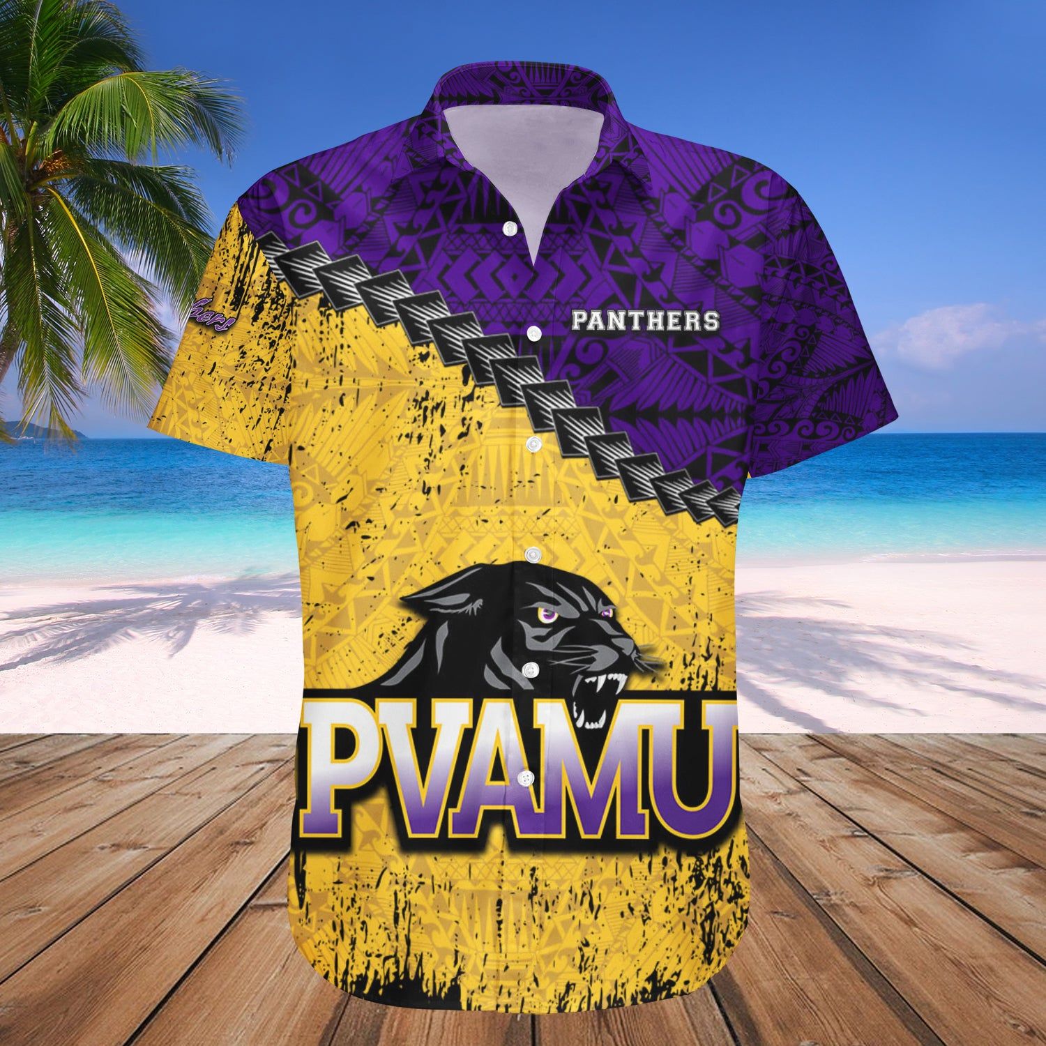 Prairie View A&M Panthers Hawaii Shirt Grunge Polynesian Tattoo – NCAA