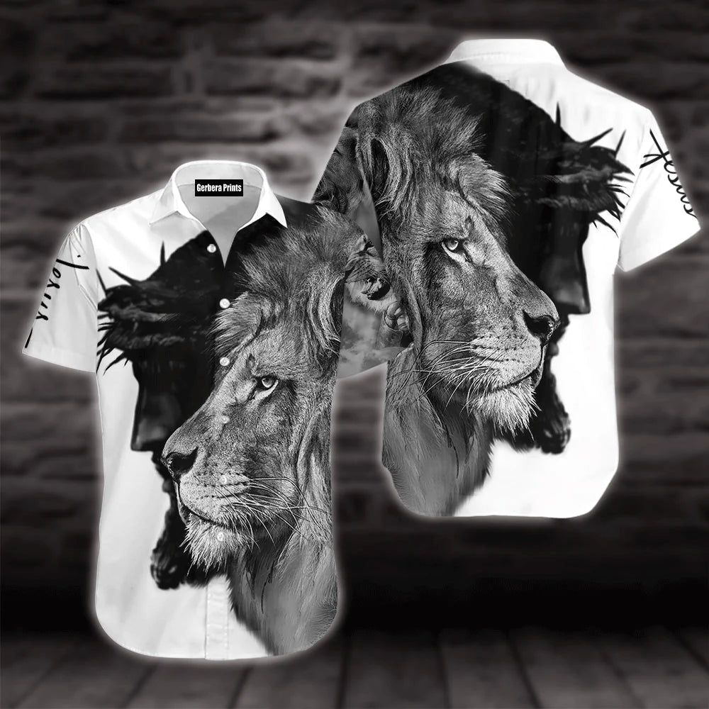 Premium Jesus And Lion Aloha Hawaiian Shirts For Men And For Women
