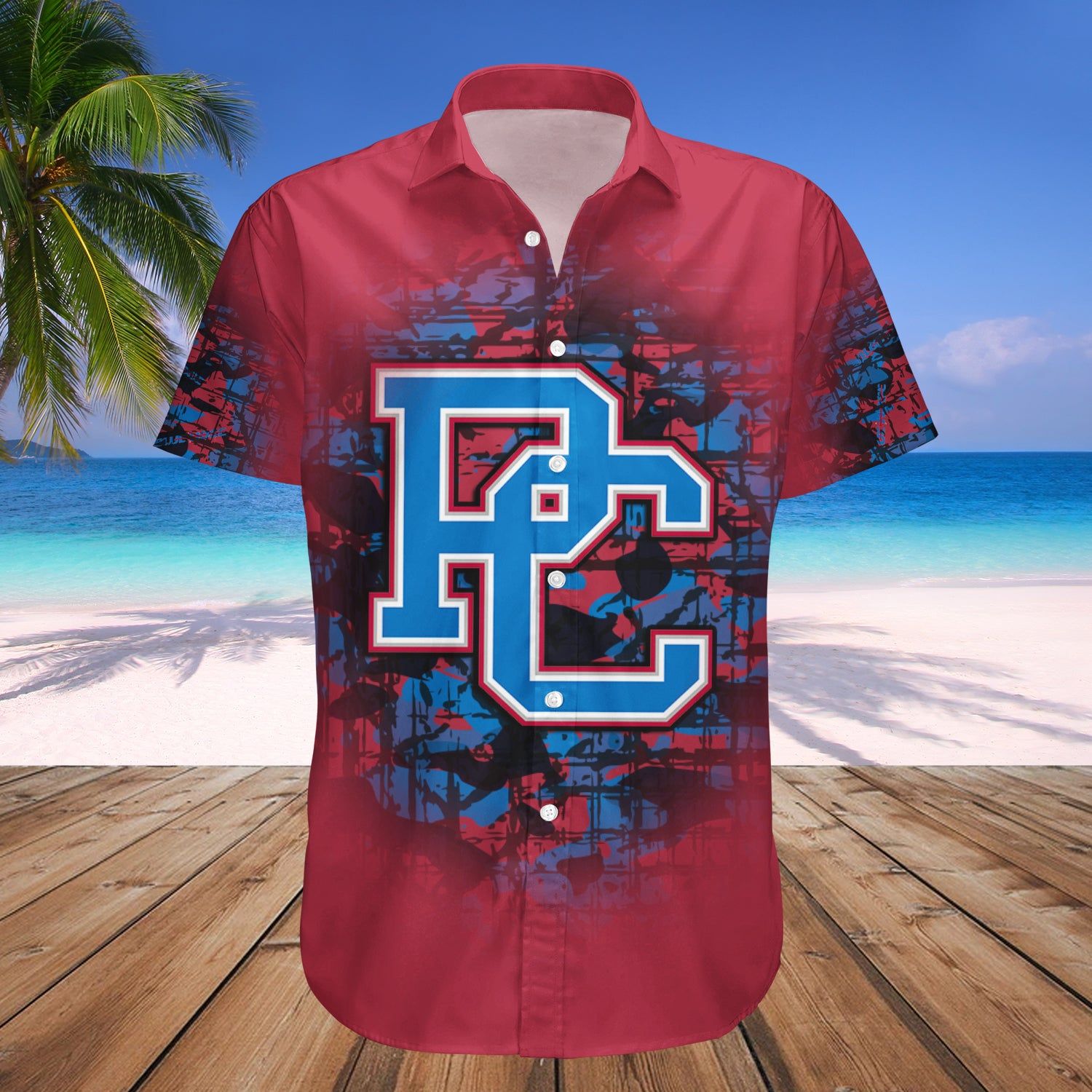 Presbyterian Blue Hose Hawaii Shirt Camouflage Vintage – NCAA