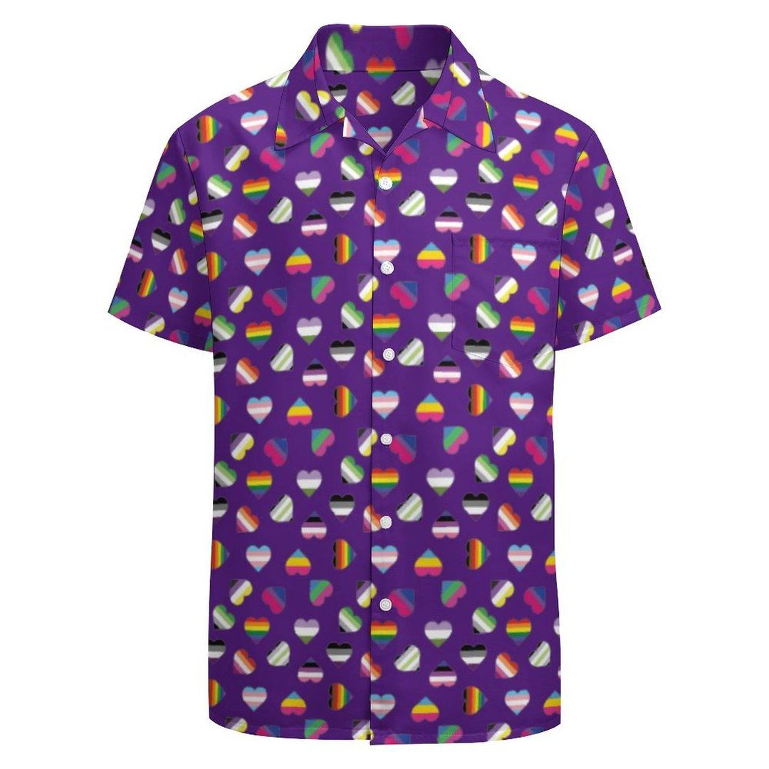Pride Flag Heart Print Lgbt Gay Trans Bi Ace Queer Hawaiian Vintage Shirt Pride Flag Heart Print Lgbt Gay Trans Bi Ace Queer Hawaiian Vintage Shirt