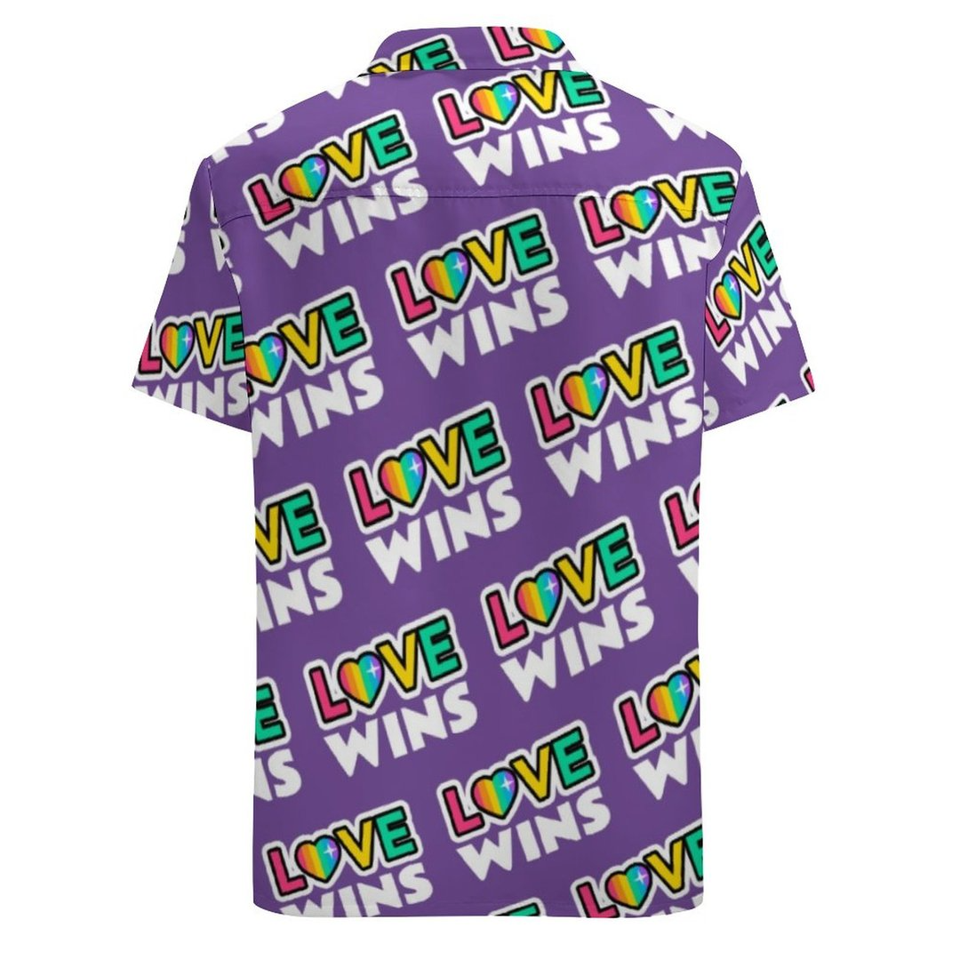 Pride Lgbt Love Wins Rainbow Purple Hawaiian Vintage Shirt