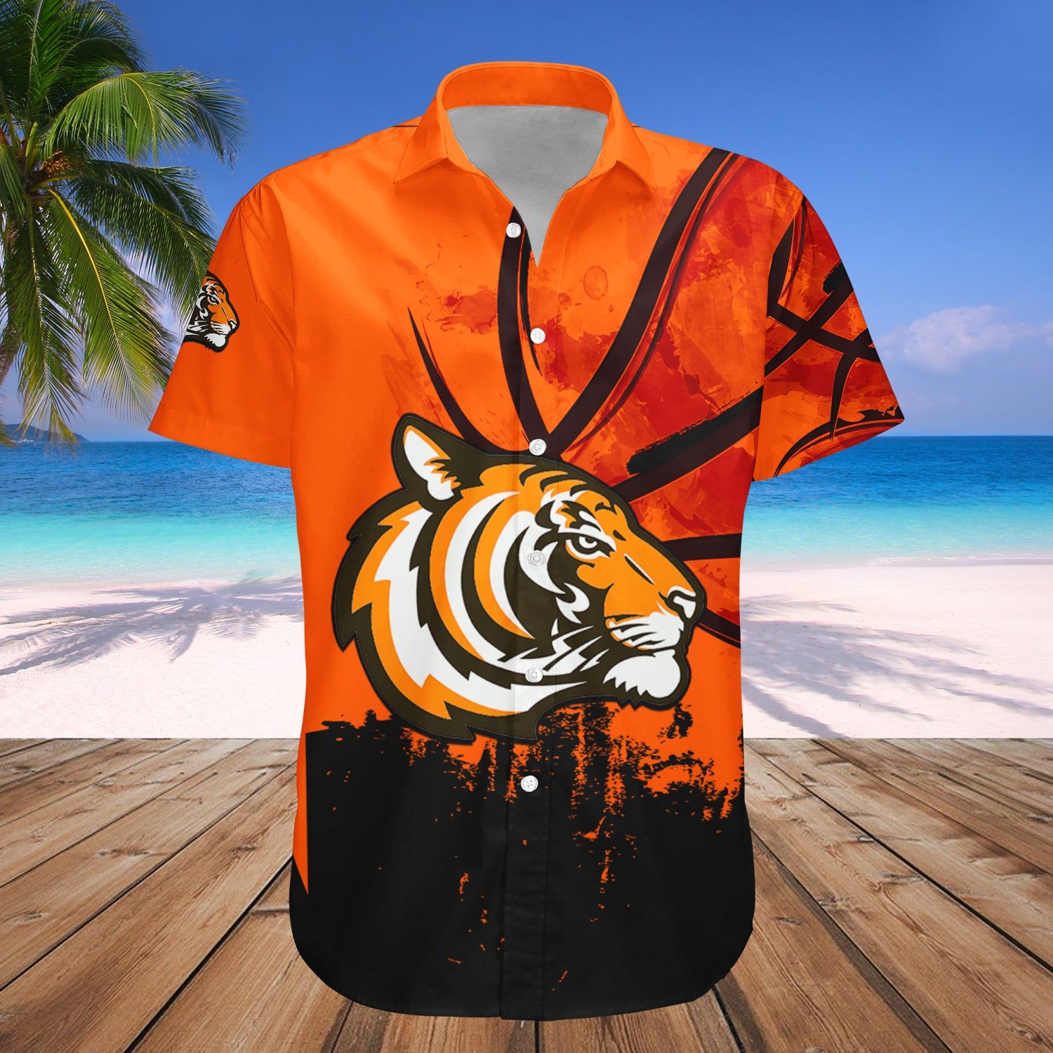 Princeton Tigers Hawaii Shirt Basketball Net Grunge Pattern – NCAA