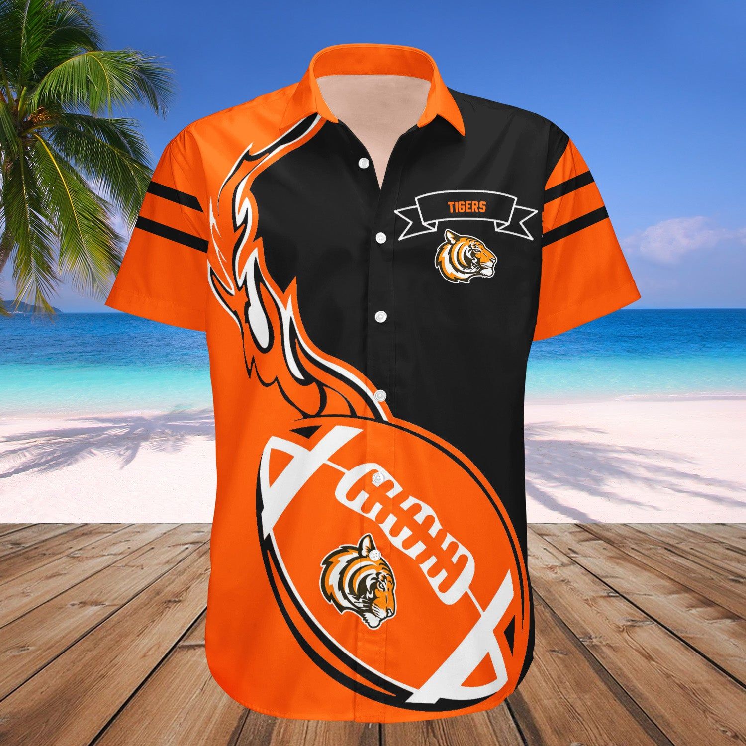 Princeton Tigers Hawaii Shirt Flame Ball – NCAA