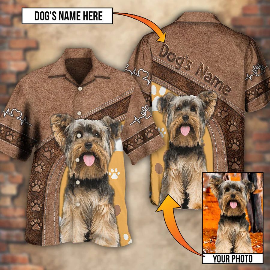 Prints of Love: Personalized Dog Paw Photo Hawaiian Shirt