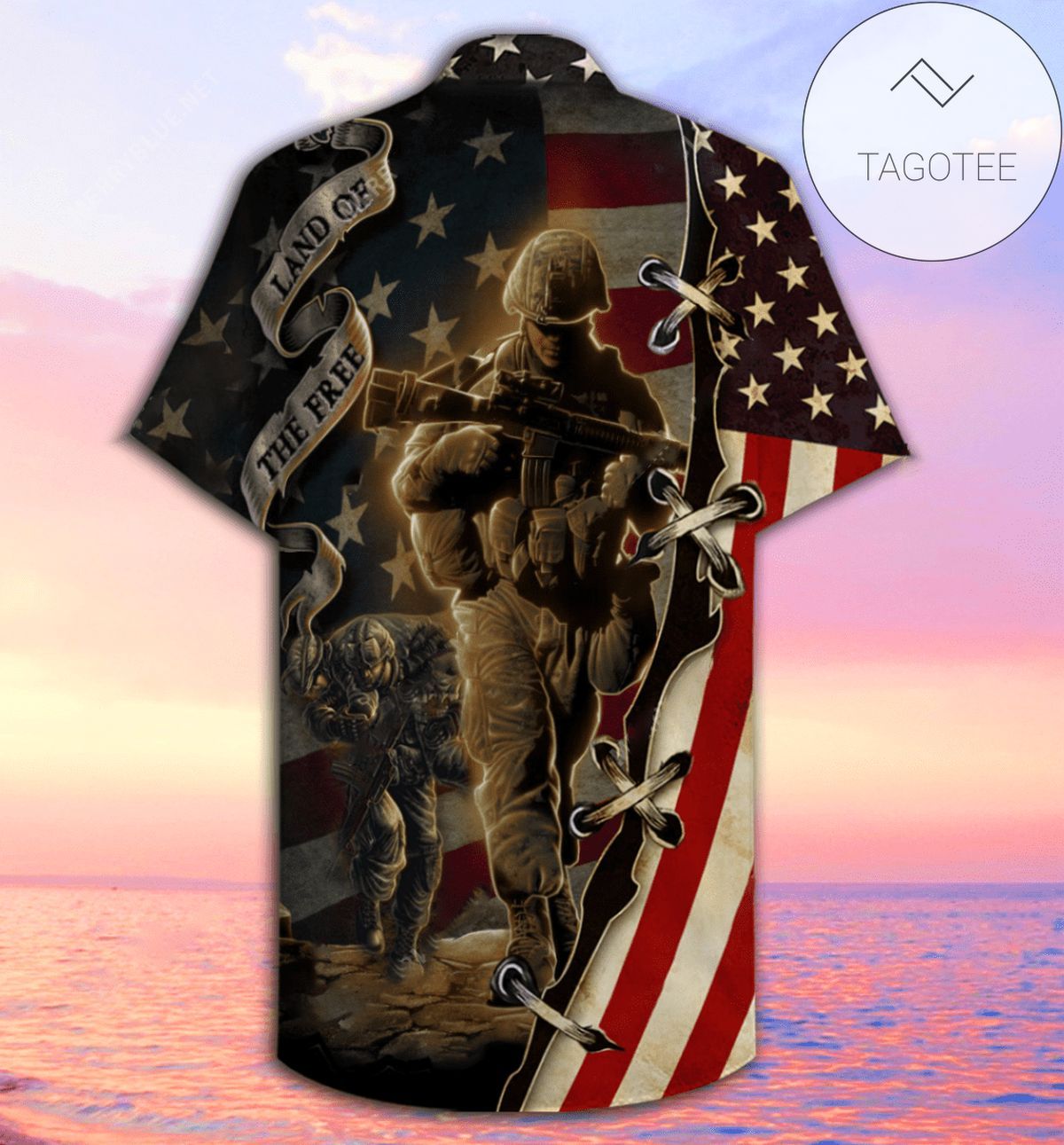 Proud American Veteran Us Flag Land Of The Free Unisex Hawaiian Shirts