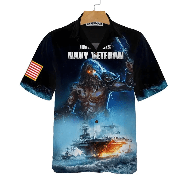 Proud Navy Veteran Gift For American Army Trendy Hawaiian Shirt