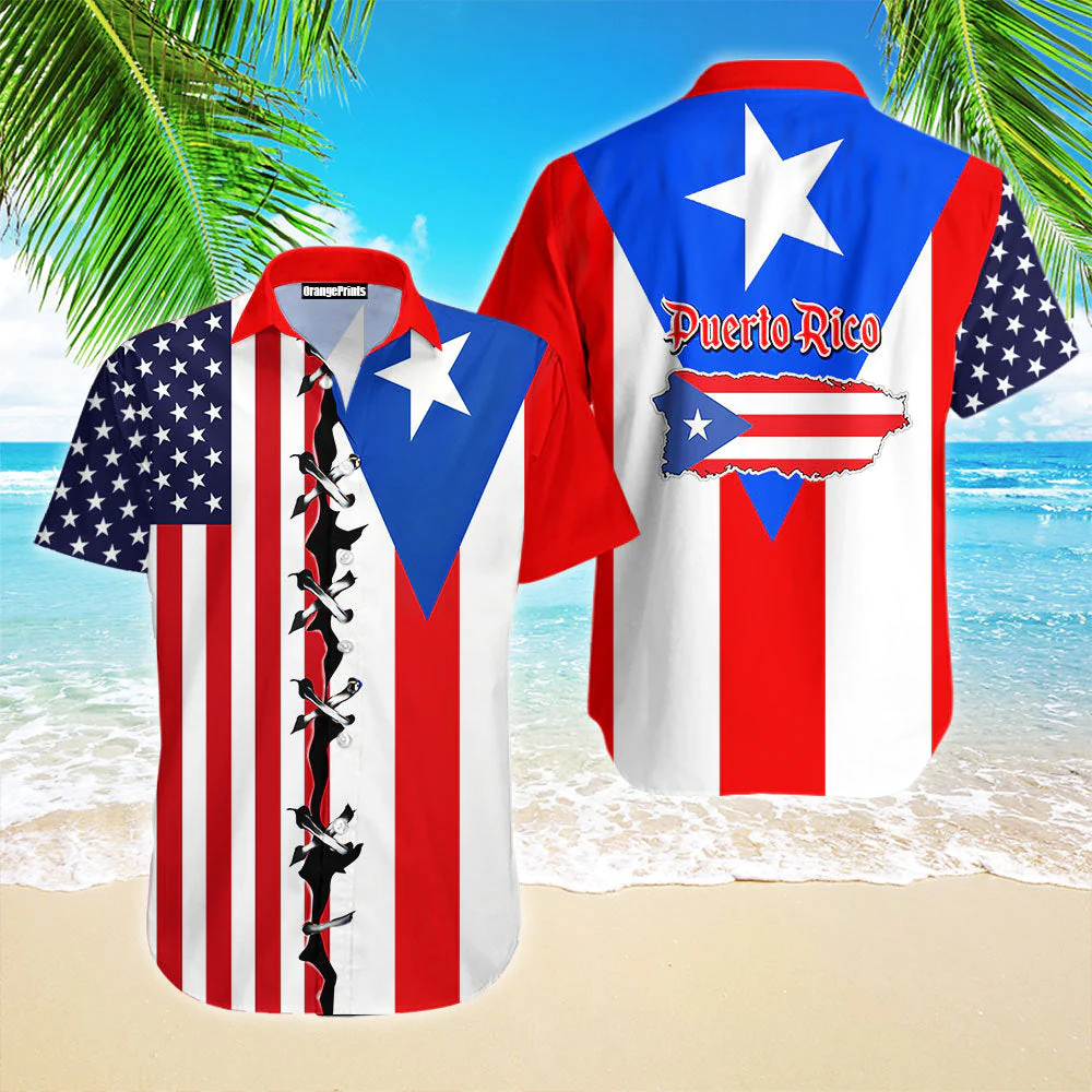 Puerto Rico Flag Trendy Hawaiian Shirt For Men & Women