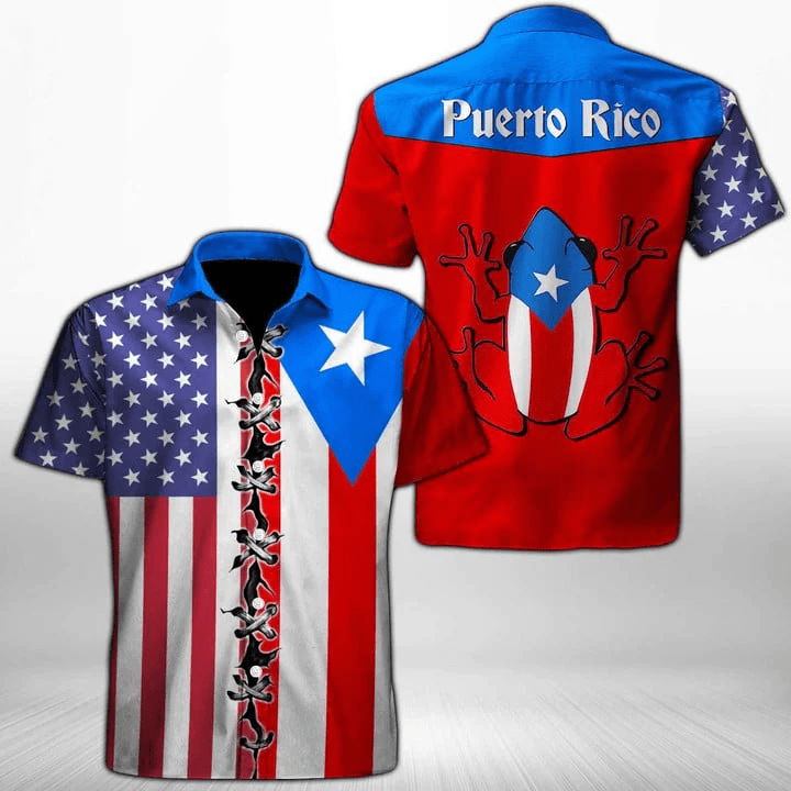 Puerto Rico Frog Trendy Hawaiian Shirt For Men And Women