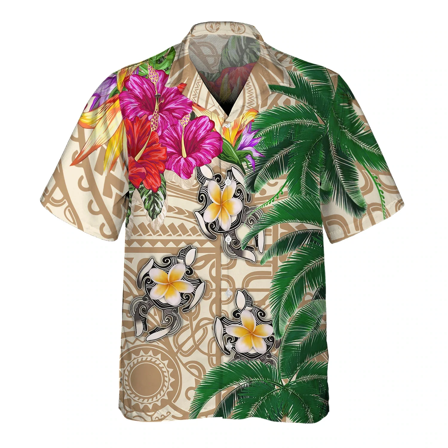 Puerto Rico Inspired 3D Turtle Hawaiian Shirt for Men