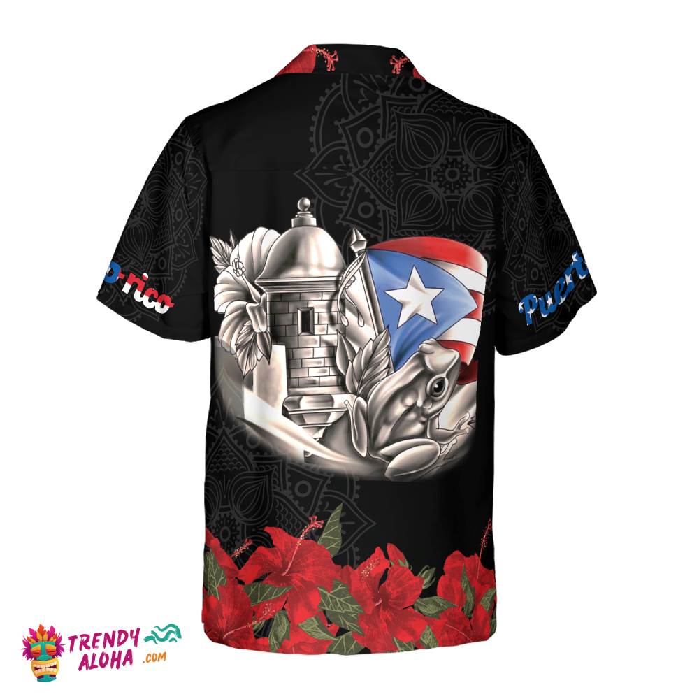 Puerto Rico Manga Flower Hawaiian Shirts