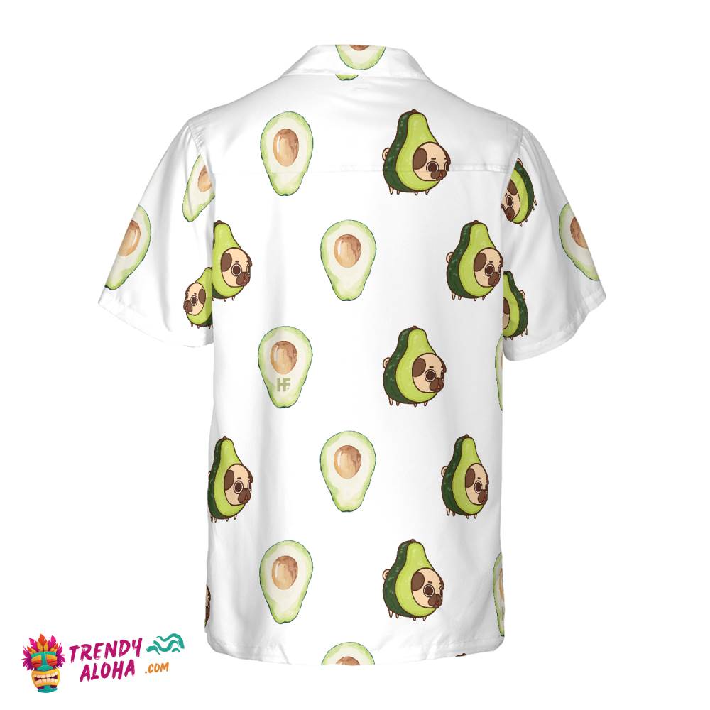 Pug And Avocado Seamless Dogs Hawaiian Shirt