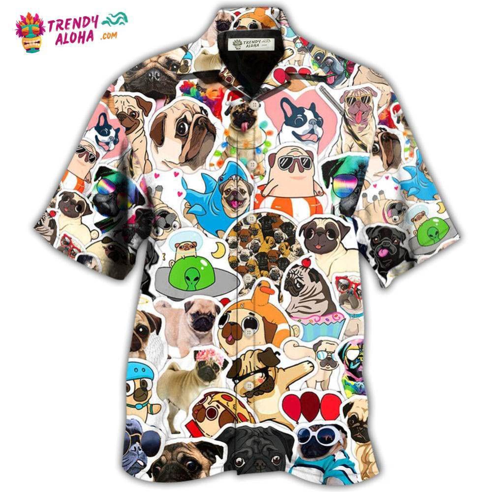 Pug So Funny Pug Style Hawaiian Shirt – Trendy Aloha Pug So Funny Pug Style Hawaiian Shirt – Trendy Aloha