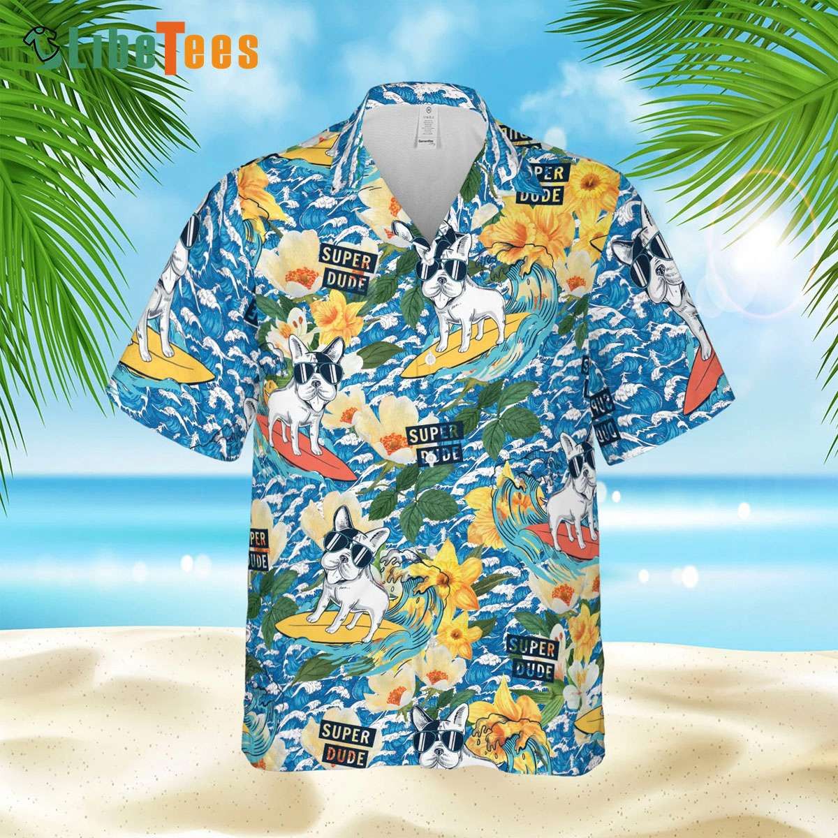 Pugs Surfing Summer Flower, Dog Trendy Hawaiian Shirt Perfect Gifts For Your Loved Ones