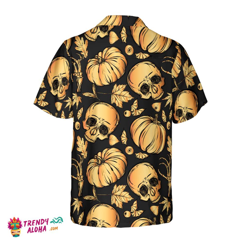 Pumpkin & Skull Halloween Hawaiian Shirt
