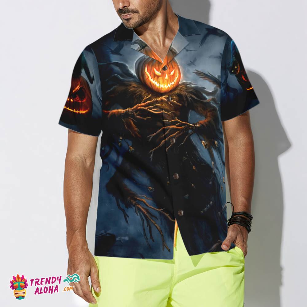 Pumpkin Cat Monster Halloween Hawaiian Shirt, Halloween Shirt For Men And Women