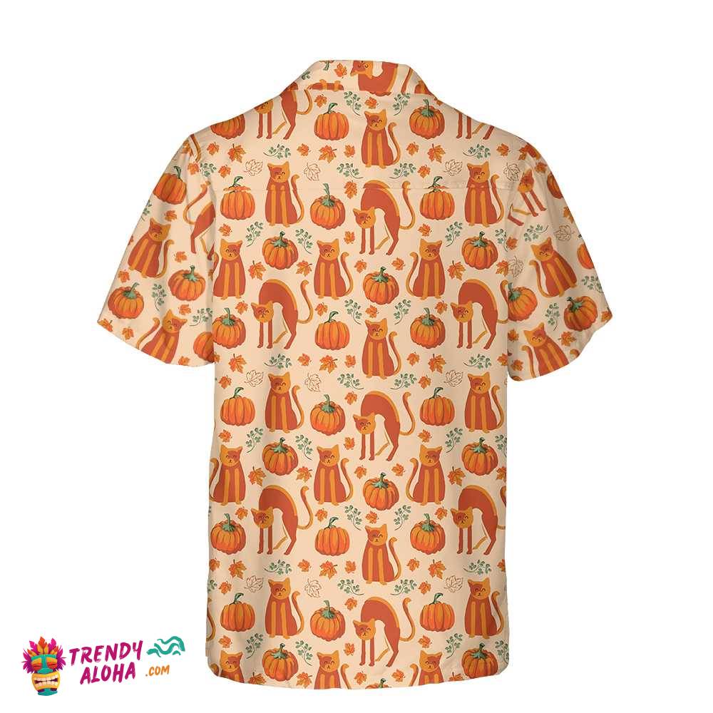 Pumpkin Cats Lover Thanksgiving Hawaiian Shirt, Thanksgiving Gift For Cat Lover
