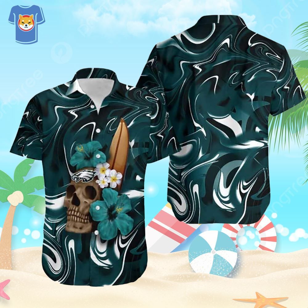 Pumpkin Freddy Jason Michael Myers Loves Philadelphia Eagles Hawaiian Shirt