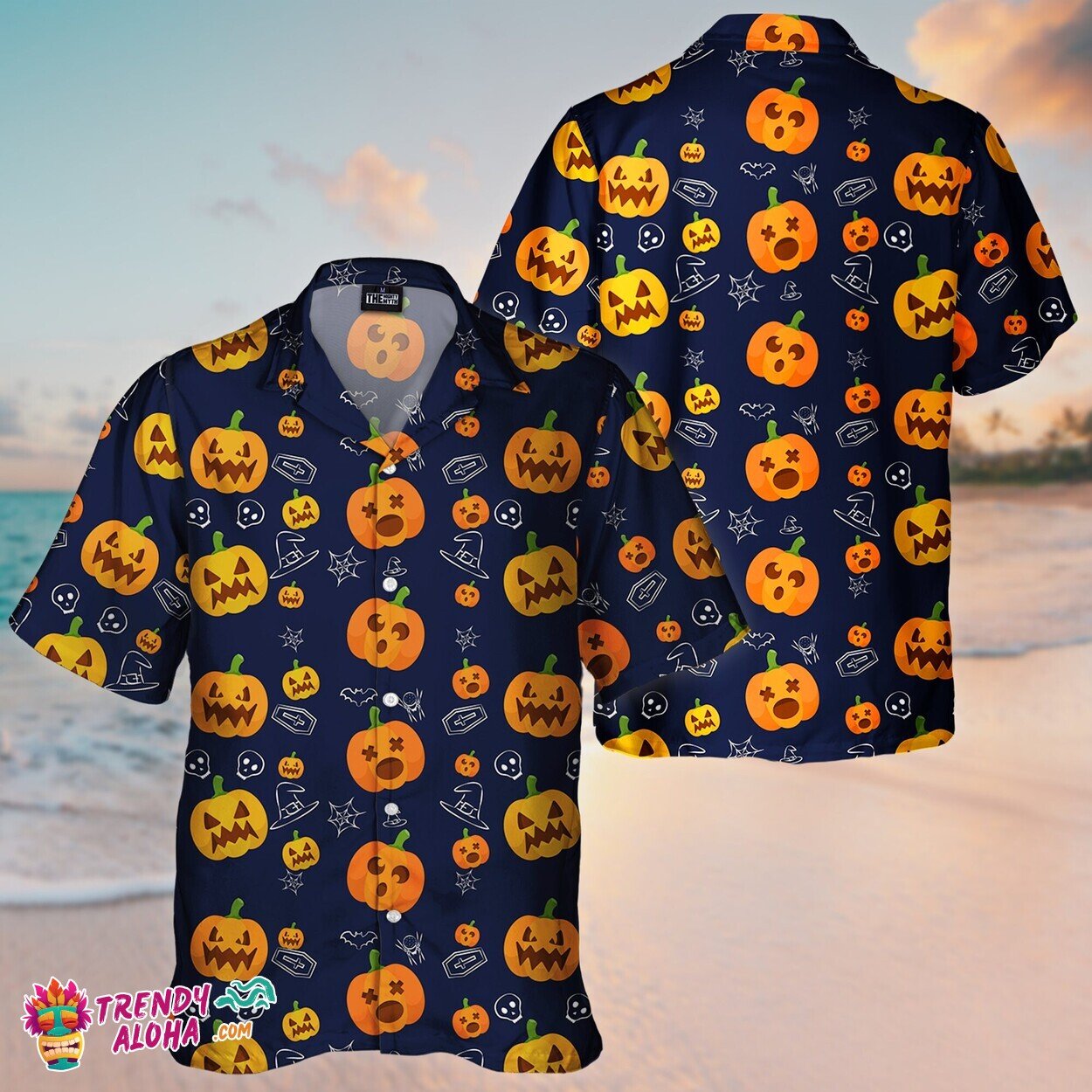 Pumpkin Halloween Unisex Lover Aloha Hawaiian Short Sleeve Shirt