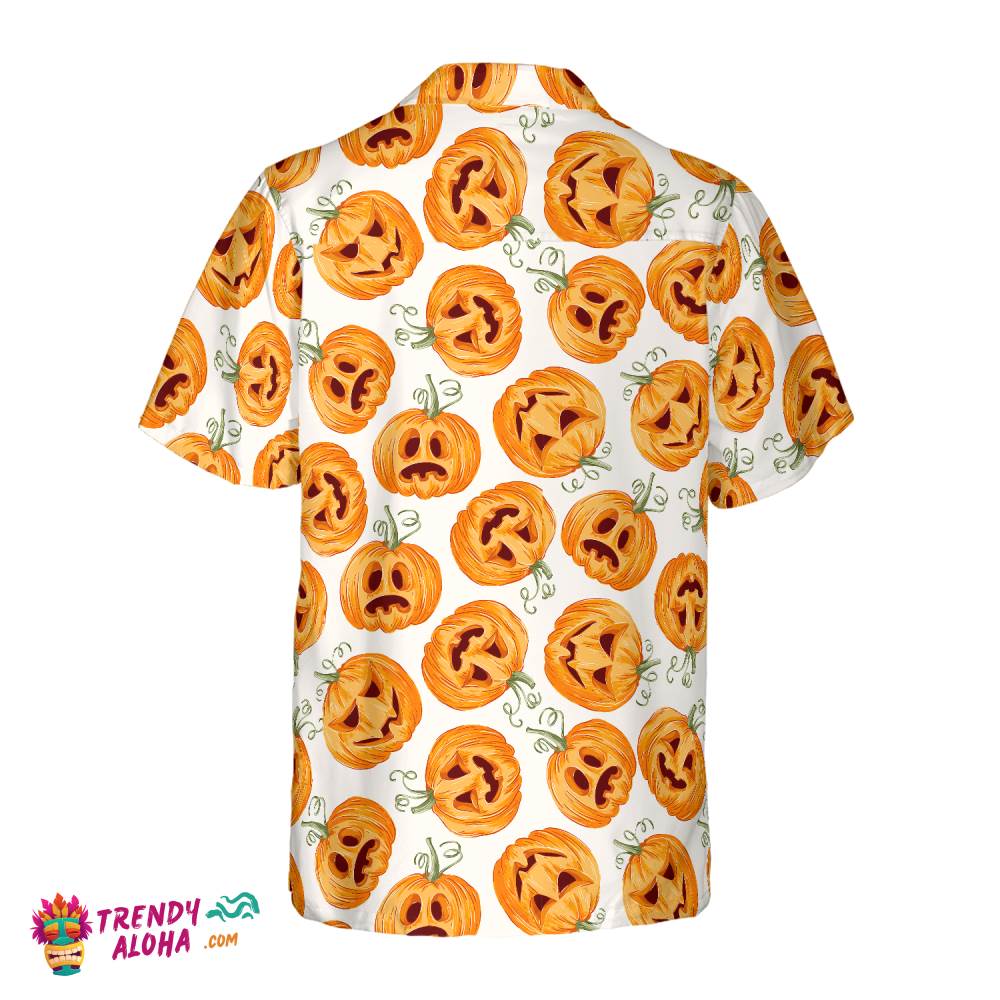 Pumpkin Pattern Halloween Hawaiian Shirt, Halloween Shirt For Men And Women