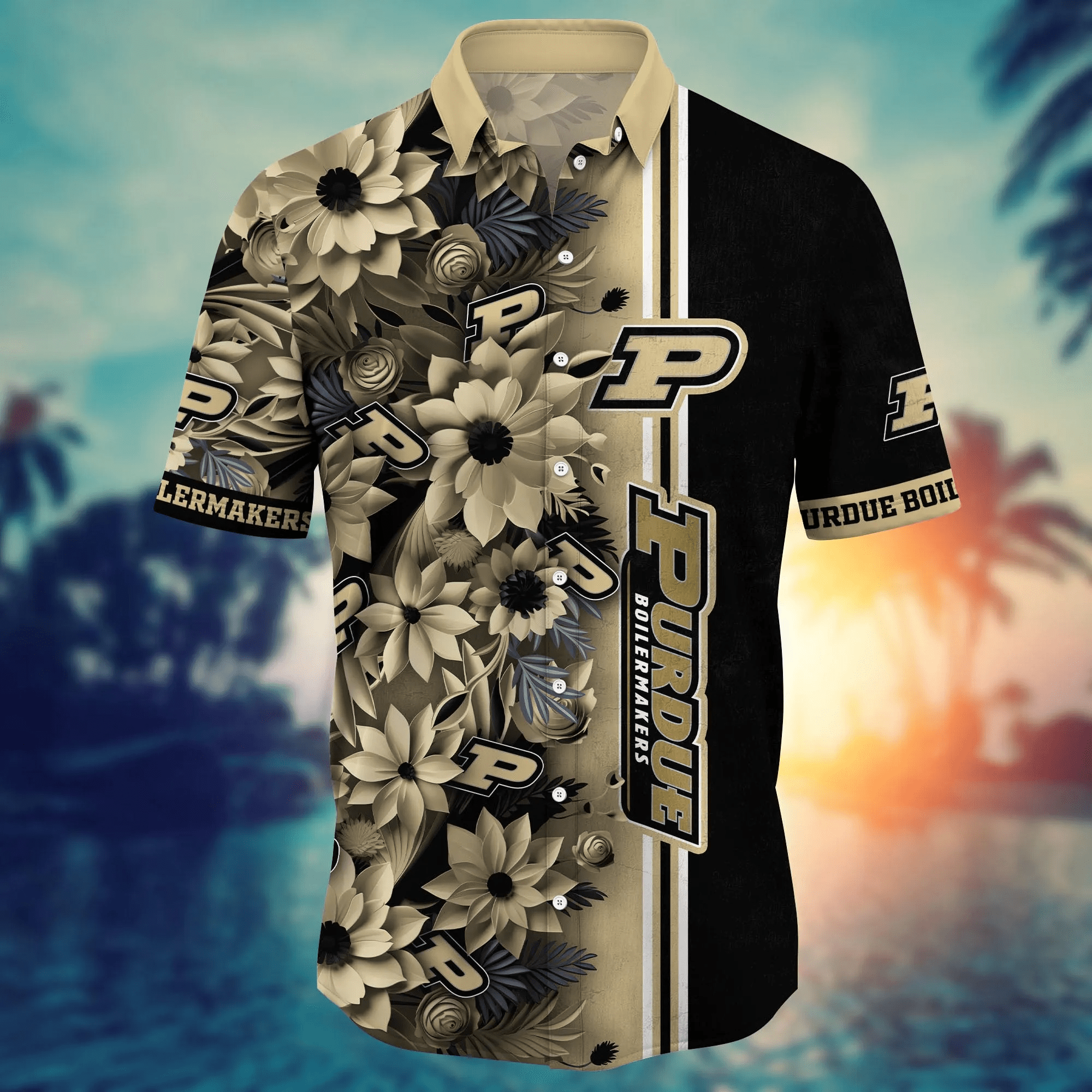 Purdue Boilermakers NCAA Hawaiian Shirt Custom Sunsets Aloha Shirt