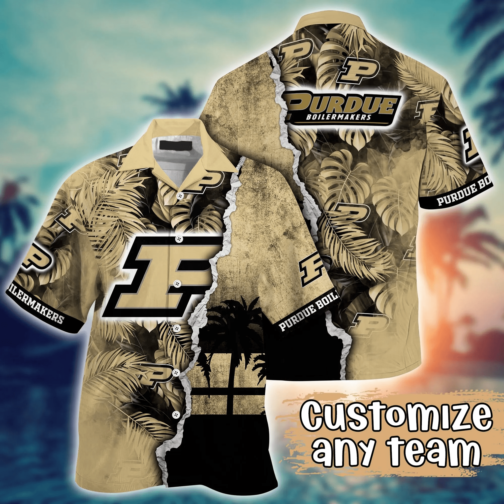 Purdue Boilermakers NCAA Hawaiian Shirt Custom Vacation Spots Aloha Shirt