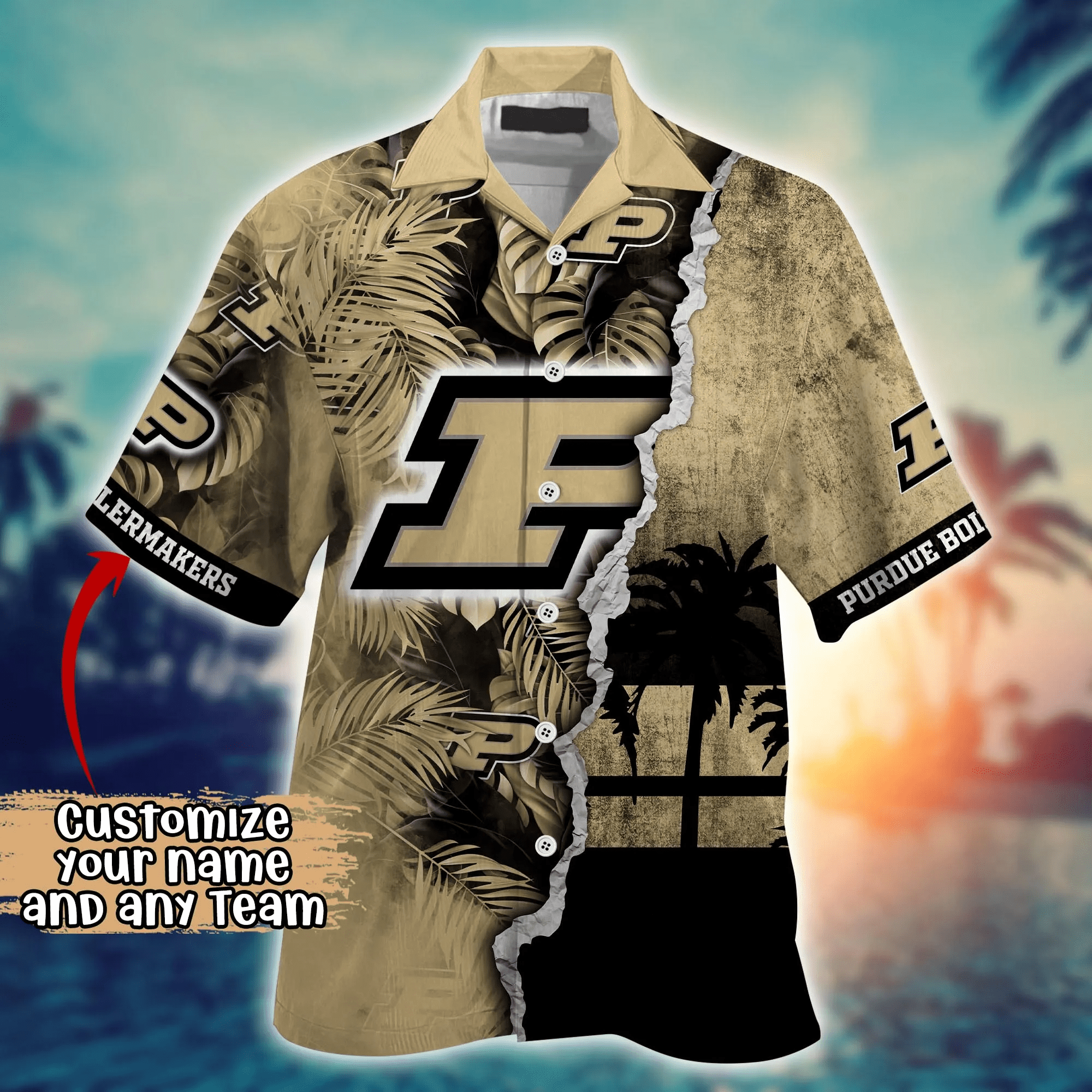 Purdue Boilermakers NCAA Hawaiian Shirt Custom Vacation Spots Aloha Shirt