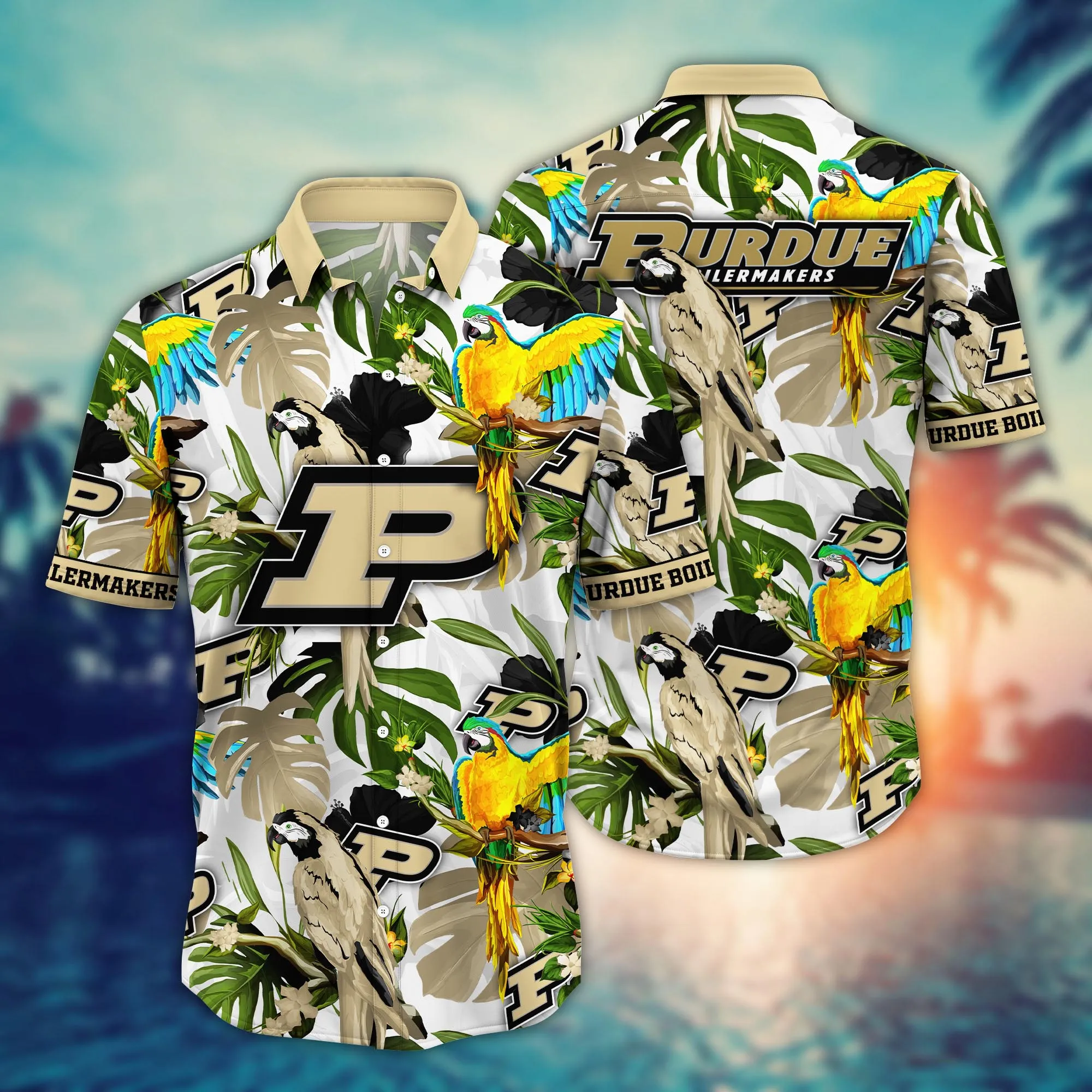 Purdue Boilermakers NCAA Hawaiian Shirt Evening Strollstime Pitch Sport Shirts