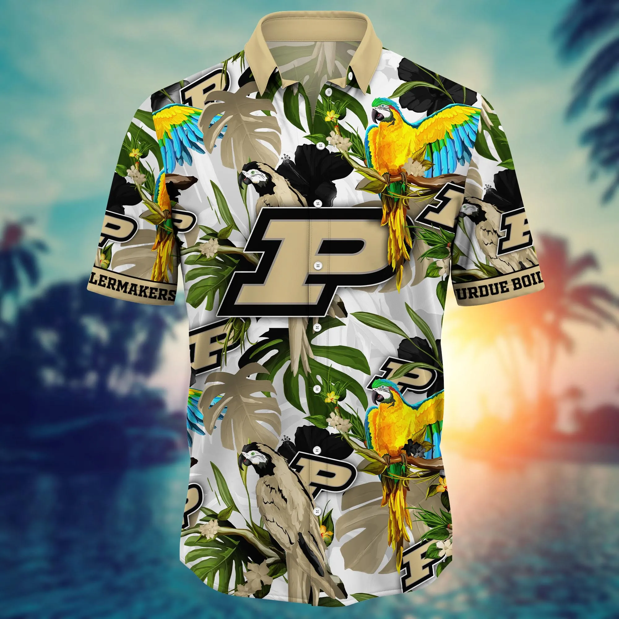 Purdue Boilermakers NCAA Hawaiian Shirt Evening Strollstime Pitch Sport Shirts