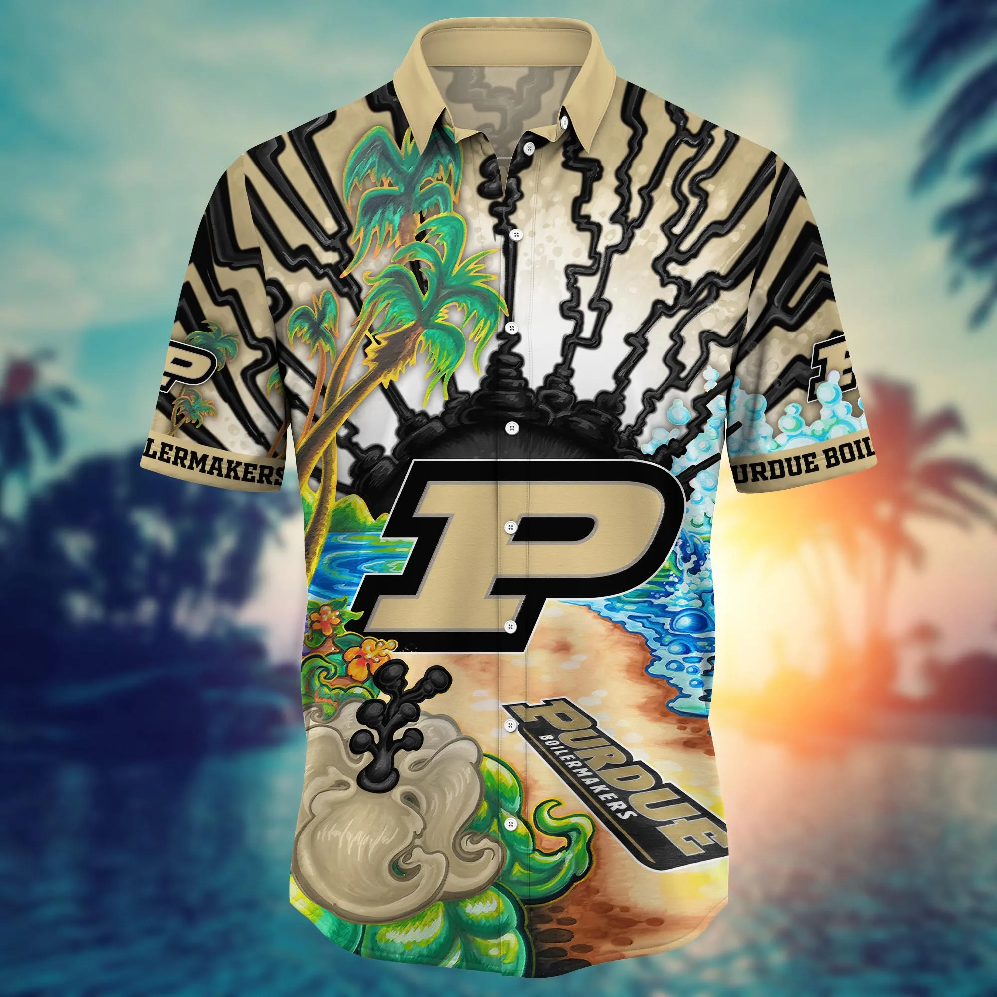 Purdue Boilermakers NCAA Hawaiian Shirt Lush Greenerytime Aloha Shirt