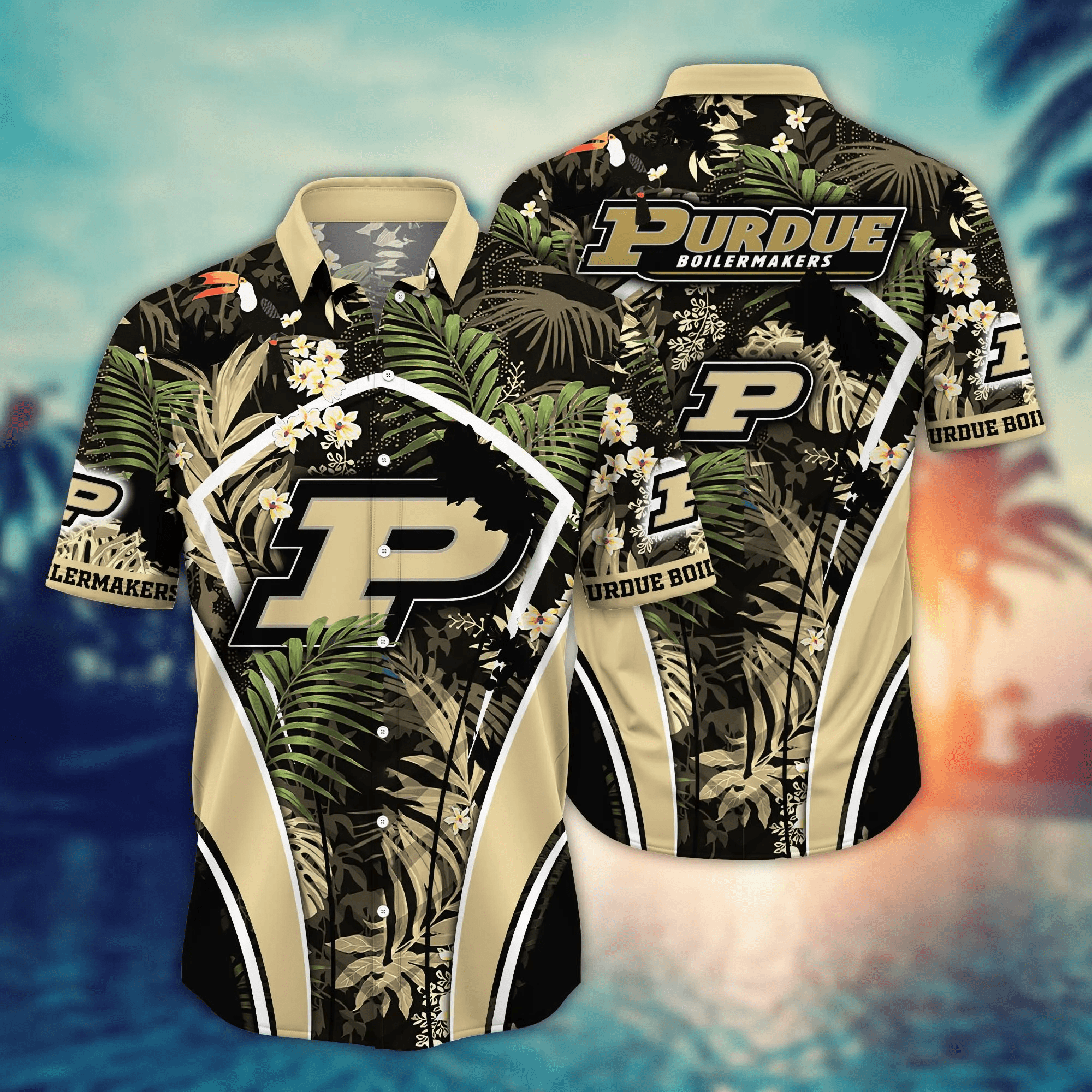 Purdue Boilermakers NCAA Hawaiian Shirt Warm Season Boots And Ball Game Shirts