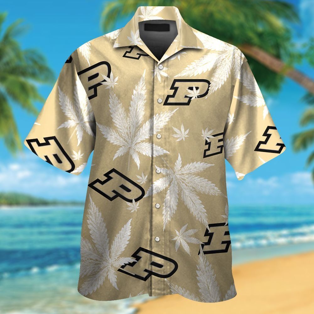 Purdue Boilermakers Short Sleeve Button Up Tropical Hawaiian Shirt VER032