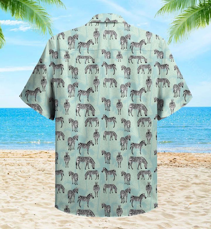 Purple Zebra Green Trendy Hawaiian Shirt 3D