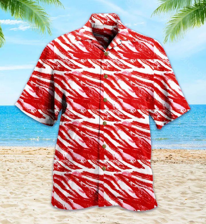 Purple Zebra Red Trendy Hawaiian Shirt 3D