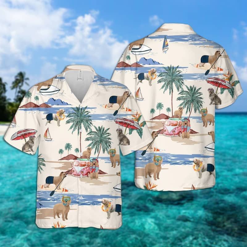 Pyrenean Shepherd Summer Beach Trendy Hawaiian Shirt, Dog Beach Short Sleeve Trendy Hawaiian Shirt