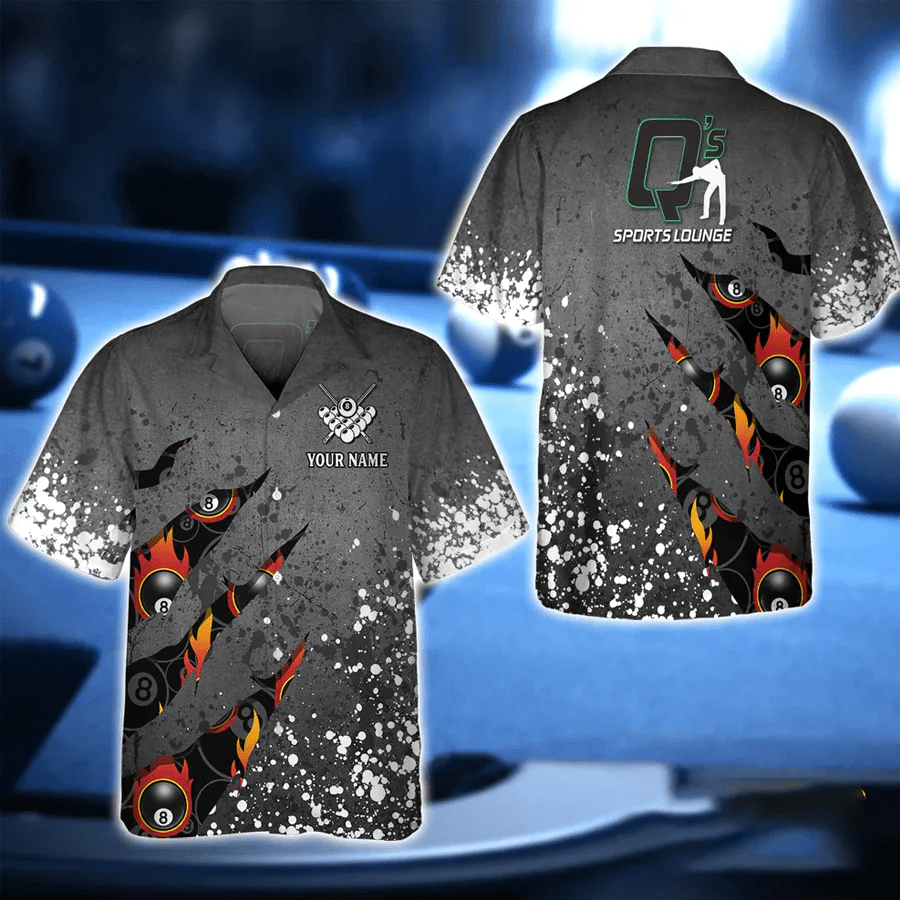 Q’s Team Billiards 8 Balls Paint Splash 3D Trendy Hawaiian Shirt, Billiard Team Uniform, Gift For Billiard Players Q’s Team Billiards 8 Balls Paint Splash 3D Trendy Hawaiian Shirt, Billiard Team Uniform, Gift For Billiard Players