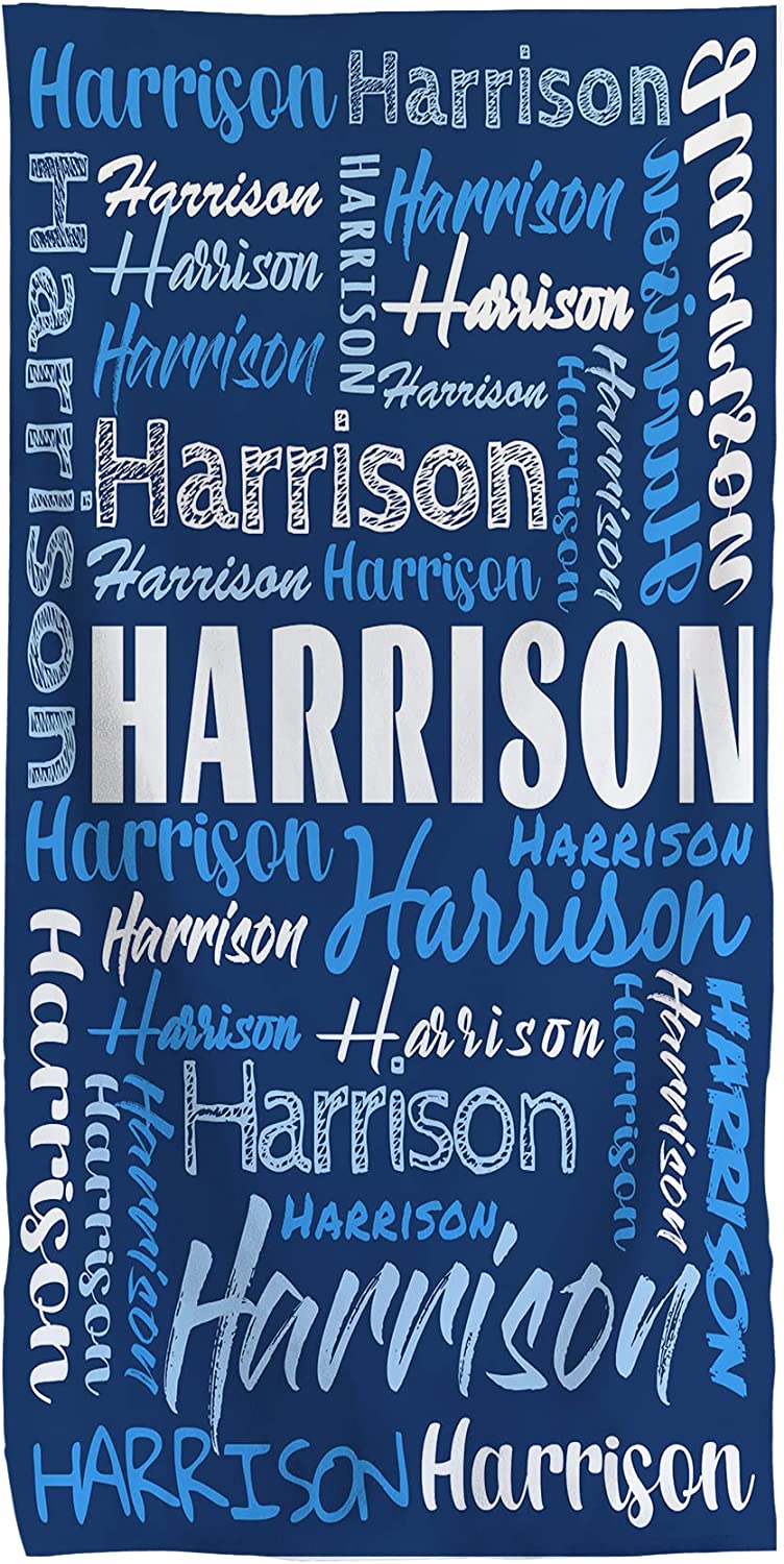 Quick Dry Microfiber Personalized Beach Towels Kids Adults Travel Name