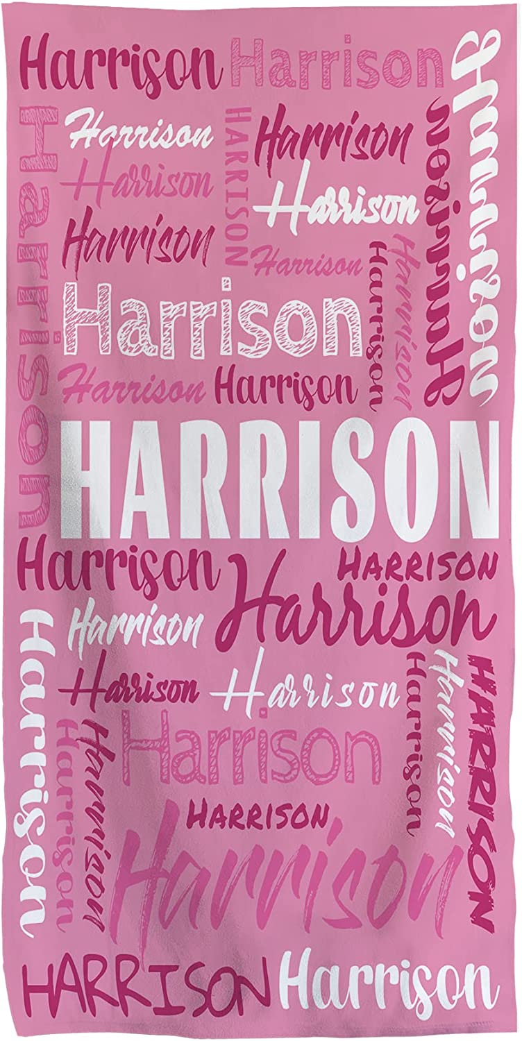 Quick Dry Microfiber Personalized Beach Towels Kids Adults Travel Name