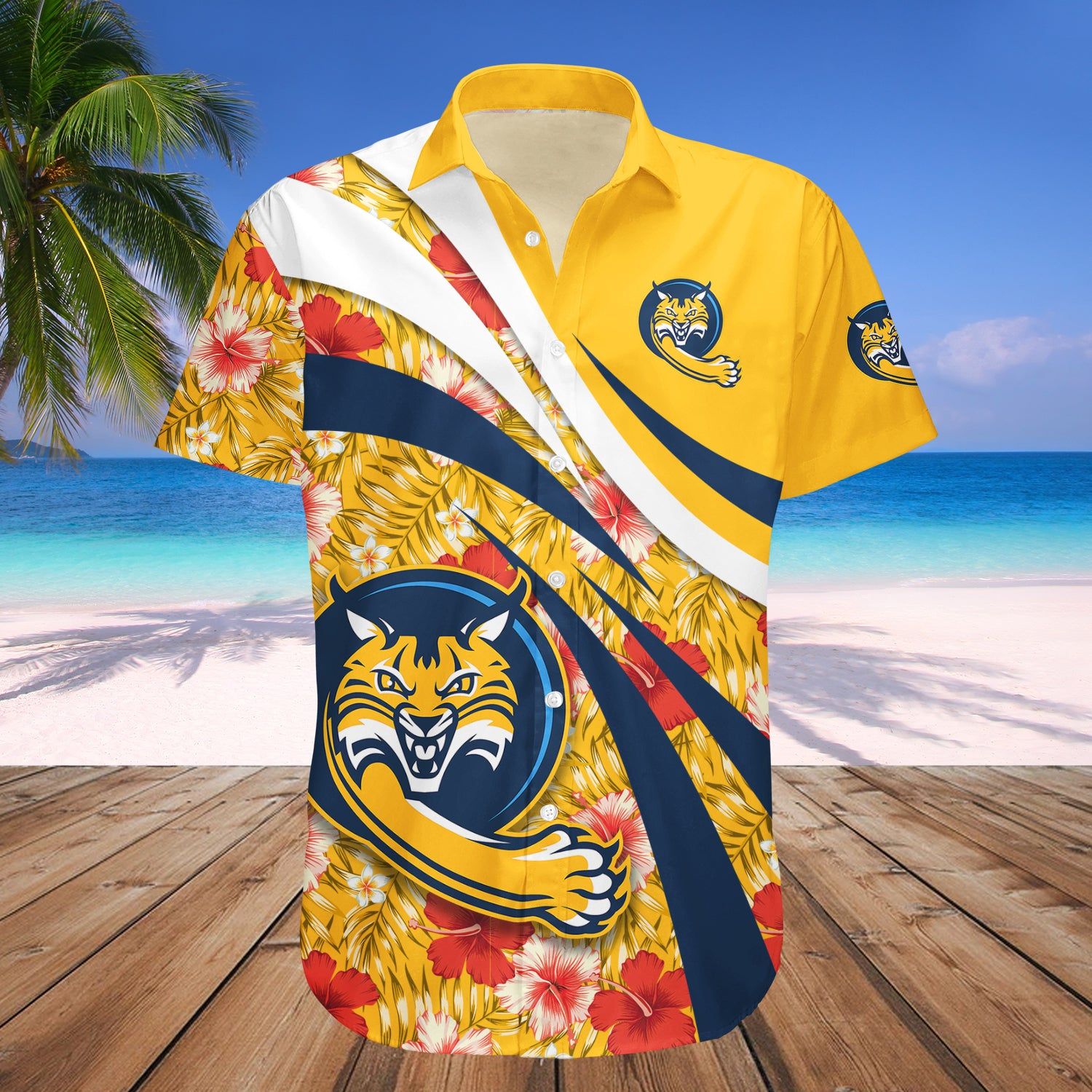 Quinnipiac Bobcats Hawaii Shirt Hibiscus Sport Style – NCAA